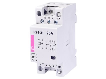 Modulárny stýkač ETI R 25-31 230V AC s 3 spínacími a 1 rozpínacím kontaktom