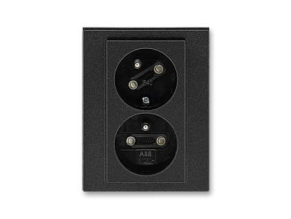 Levit - 5513H-C02357 63 - Zásuvka dvojnásobná, natočená dutina - onyx/dymová čierna