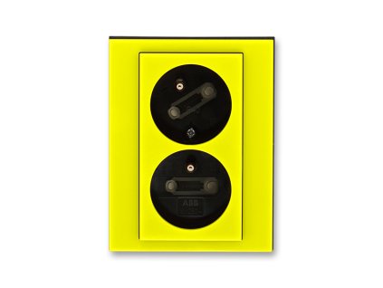 Levit - 5513H-C02357 64 - Zásuvka dvojnásobná, natočená dutina - žltá/dymová čierna