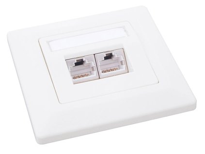 Zásuvka dátová Solarix SX9-2-5E-STP-WH 2xRJ45 pod omietku - 23100092