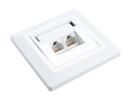 Zásuvka dátová Solarix SX9-2-5E-UTP-WH 2xRJ45 pod omietku - 23100091