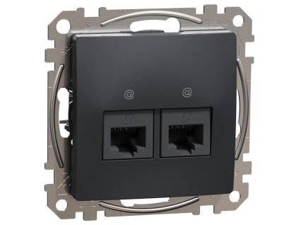 SEDNA Design - SDD114462 - Dátová zásuvka 2xRJ45 kat. 6 UTP - Antracit