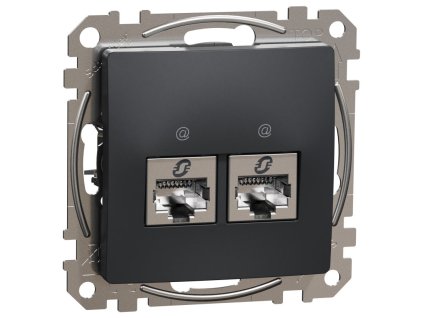 SEDNA Design - SDD114467S - Dátová zásuvka 2xRJ45 kat. 6A STP - Antracit