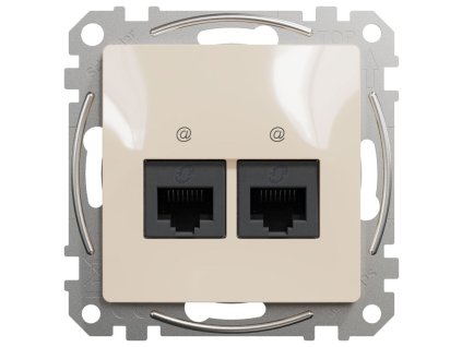 SEDNA Design - SDD112467 - Dátová zásuvka 2xRJ45 kat. 6A UTP - Béžová