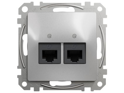 SEDNA Design - SDD113467 - Dátová zásuvka 2xRJ45 kat. 6A UTP - Aluminium