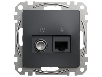 SEDNA Design - SDD114469T - Dátová zásuvka RJ45 kat.6 UTP+TV individuálna - Antracit