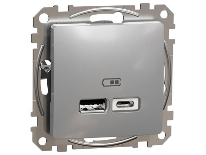 SEDNA Design - SDD113402 - Dvojitá USB A+C nabíjačka 2.4A - Aluminium