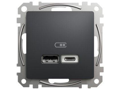SEDNA Design - SDD114402 - Dvojitá USB A+C nabíjačka 2.4A - Antracit