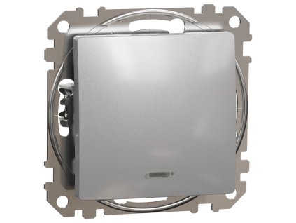 SEDNA Design - SDD113101L - Spínač jednopólový r.1 orientačná kontrolka - Aluminium
