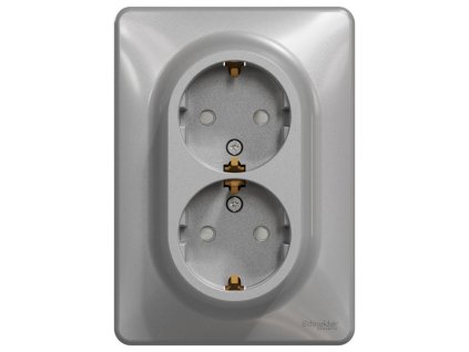 SEDNA Design - SDD313221 - Zásuvka dvojnásobná 230V 16A SCHUKO - Aluminium