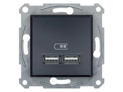 Asfora EPH2700271 - zásuvka  2xUSB nabíjací konektor 2,1 A - antracit