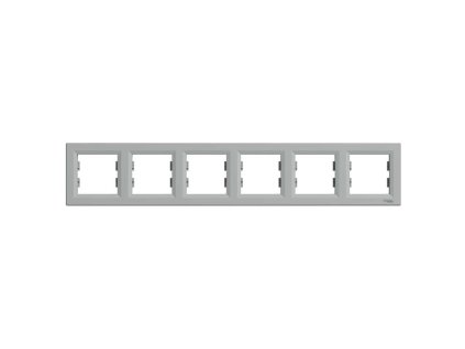 Asfora EPH5800661 - krycí rámček - 6-násobný horizontálny - aluminium