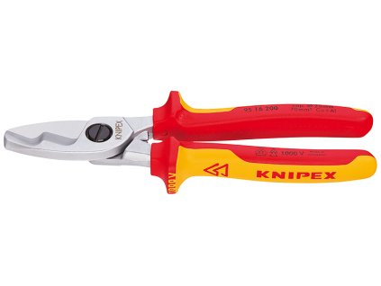VDE nožnice na káble Knipex 95 16 200 s dvojitým britom pre priemer 20 mm