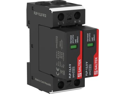 Dvojpólová prepäťová ochrana Saltek FLP-12,5 V/2 pre jednofázovú sieť TN-S s vymeniteľnými