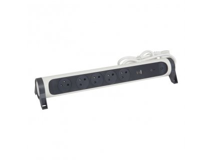 Predlžovačka prémium 5x2P+T prepäťová ochrana USB A+C 1,5m kábel biela/tmavosivá - 049420