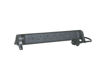 Predlžovačka prémium 5x2P+T prepäťová ochrana USB A+C 1,5m kábel čierna/tmavosivá - 049428
