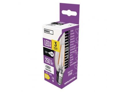 LED žiarovka Filament sviečka / E14 / 1,8 W (25 W) / 250 lm / neutrálna biela - ZF3201