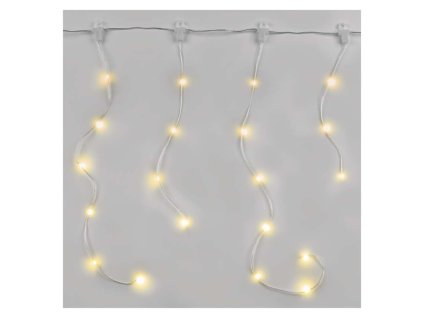 LED vianočná drop reťaz – cencúle, 2,9 m, vonk. aj vnút., teplá biela, programy - D3CW02