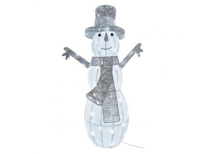 LED vianočný snehuliak ratanový, 82 cm, vnútorný, studená biela, časovač - DCFC33