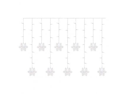 LED vianočný záves – vločky, 135x50 cm, vnútorná, studená biela - DCGW13
