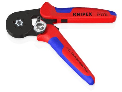 Samonastaviteľné lisovacie kliešte Knipex 97 53 14 so šesťhranným profilom