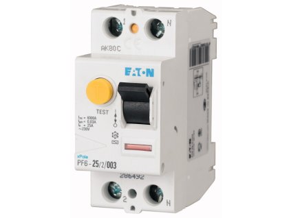 Prúdový chránič Eaton PF6 25 A 30 mA typ A 2-pólový na DIN lištu
