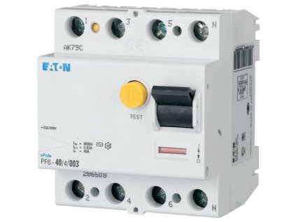 Prúdový chránič Eaton PF6 25 A 30 mA typ A 4-pólový na DIN lištu