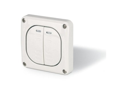 Dvojitý striedavý vypínač SCAME Protecta 137.3222 radenie 6+6 20AX IP66 zapustený