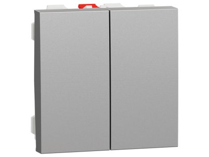Unica - NU321330 - Prepínač dvojitý striedavý radenie 6+6 (5b), Aluminium