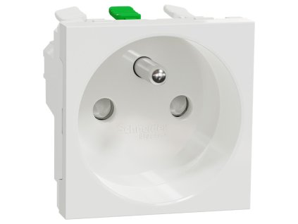 Unica - NU305918E - Zásuvka 250V/16A 2P+E, clonky, bezskrútková, Biela