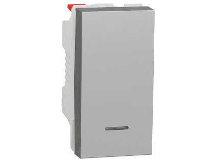 Unica - NU310630N - Tlačidlo s orientačnou kontrolkou radenie 1/0So, 1M, Aluminium