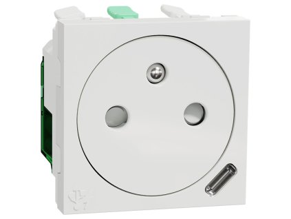 Unica - NU301518E - Zásuvka skrytá 250V/16A + USB C 10.5W, 2.1A, 2M, Biela