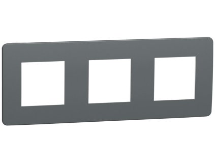 Unica Studio Color - NU280621 - Krycí rámček trojnásobný, Dark grey/Biely