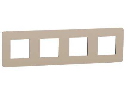 Unica Studio Color - NU280828 - Krycí rámček štvornásobný, Taupe/Čierny