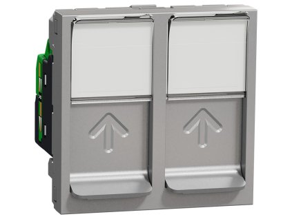 Unica - NU342030 - Zásuvka dátová 2xRJ45 Kat.5e UTP, 2M, Aluminium