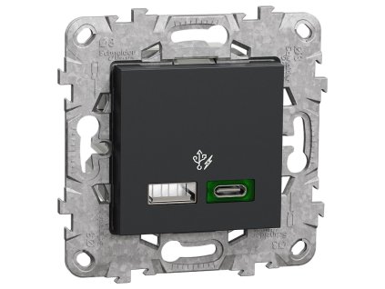 Unica - NU501354 - Dvojité nabíjací USB A+C (45W), Antracit