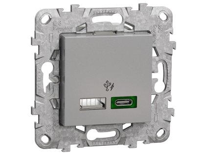 Unica - NU501330 - Dvojité nabíjací USB A+C (45W), Aluminium