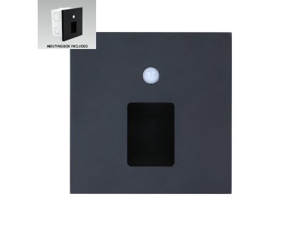 EMITHOR 70424 STEP LIGHT VIX.,LED/1W,4000K, BLACK+SEN