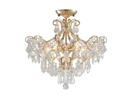 LUXERA 62439 GRANADA 6xE14/40W, GOLD/CLEAR CRYSTAL