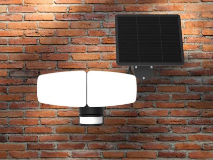 LED čierne vonkajšie solárne svietidlo so senzorom 12W / 3000K - 4100K - 6500K - LS022
