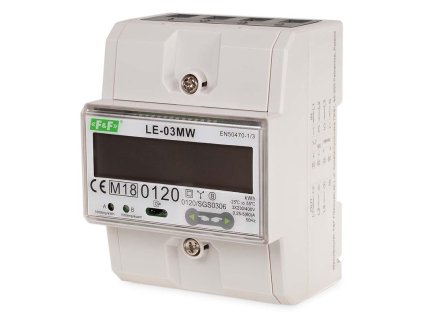 3-fázový 2-cestný 4-tarifný digitálny elektromer MID certifikát, Modbus - LE-03MW