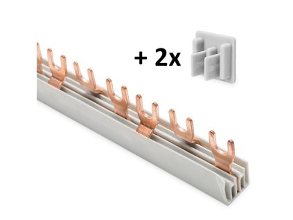 3-pólová prepojovacia lišta vidlička 10mm2 63A pre ističe