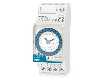 Analógové spínacie hodiny ORBIS DUO QRD s 30-minútovým intervalom a rezervou chodu