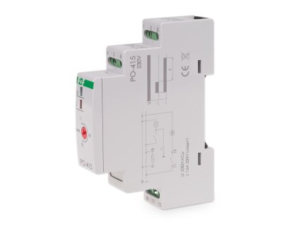 Dobehové (ventilátorové) časové relé, 230V, 10A, 1x NO/NC - PO-415/230