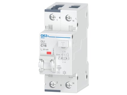 Prúdový chránič s ističom OLI-16C-1N-030A - 1p+N/C16A/30mA/A/10kA - OEZ:38301