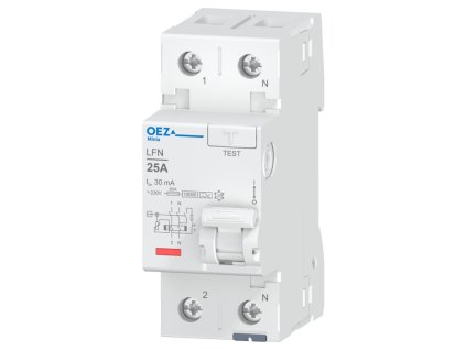Prúdový chránič LFN-25-2-030A - 2Pól/25A/30mA/A/10kA - OEZ:42442