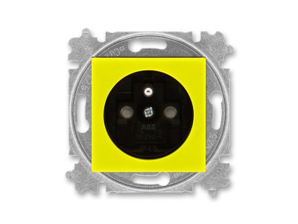 Levit - 5519H-A02357 64 - Zásuvka jednonásobná, clonky - žltá/dymová čierna