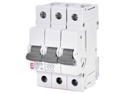 Istič ETI ETIMAT P6 B63/3 – 63 A, charakteristika B, 3-pólový, 6 kA (001900316)