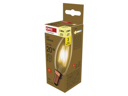 LED žiarovka Vintage sviečka / E14 / 2,5 W (20 W) / 225 lm / Teplá biela - Z53012