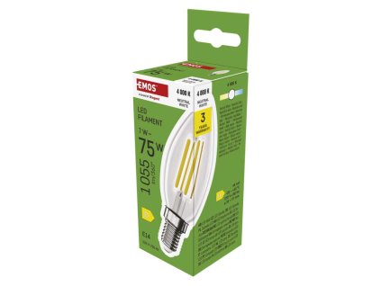 LED žiarovka Filament sviečka / E14 / 7 W (75 W) / 1055 lm / neutrálna biela - ZF3D53